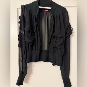 CAbi Elegant Black Bomber Jacket